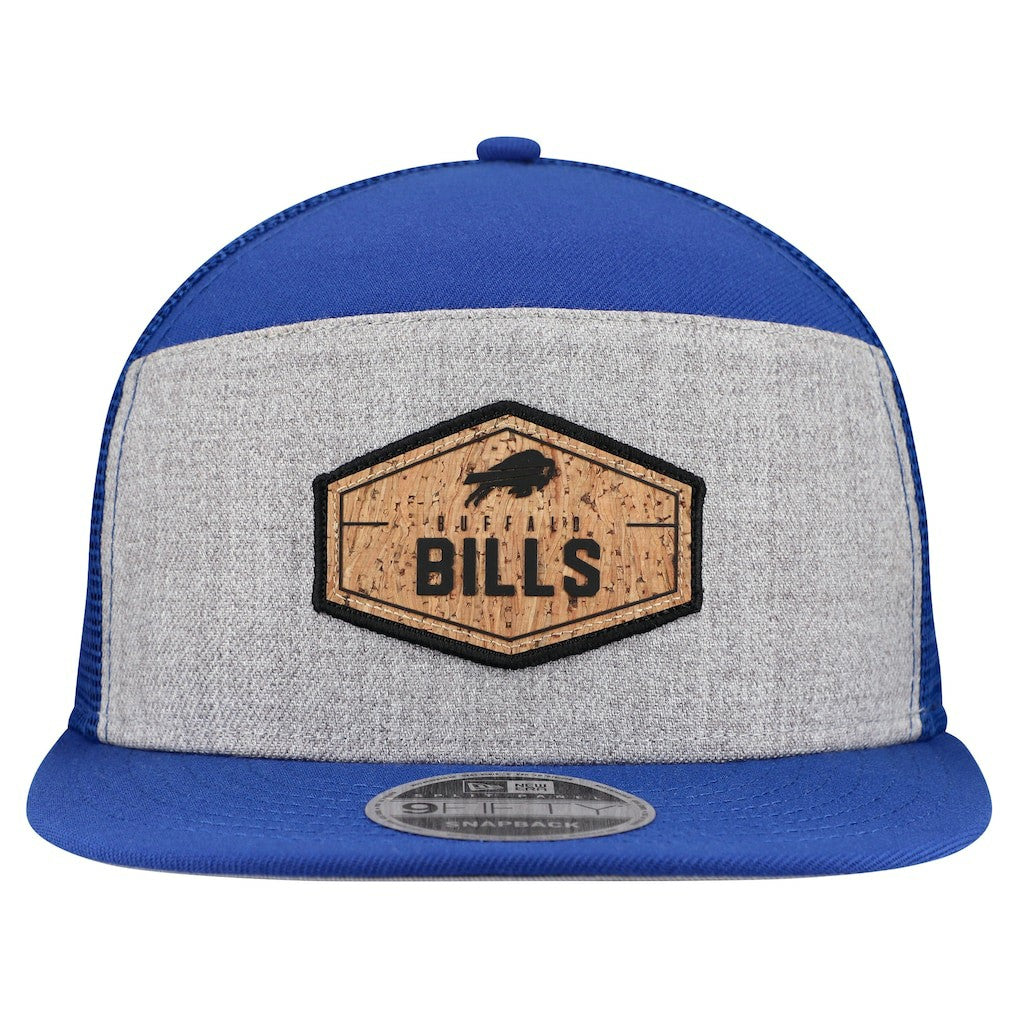 Buffalo Bills New Era Cork Split Panel 9FIFTY Trucker Snapback Hat - Gray/Royal discount
