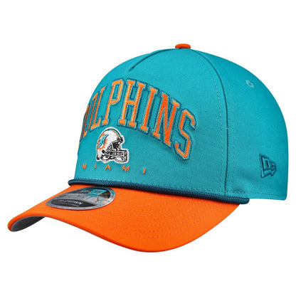 Miami Dolphins New Era Arch COOLERA 9FORTY A-Frame M-Crown Adjustable Hat - Aqua on sale