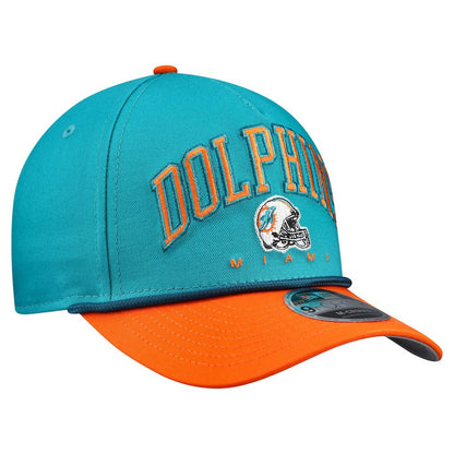 Miami Dolphins New Era Arch COOLERA 9FORTY A-Frame M-Crown Adjustable Hat - Aqua on sale