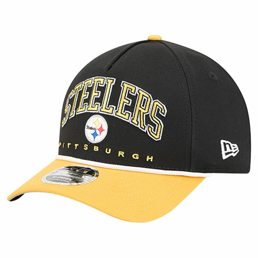 Pittsburgh Steelers New Era Arch COOLERA 9FORTY A-Frame M-Crown Adjustable Hat - Black sale