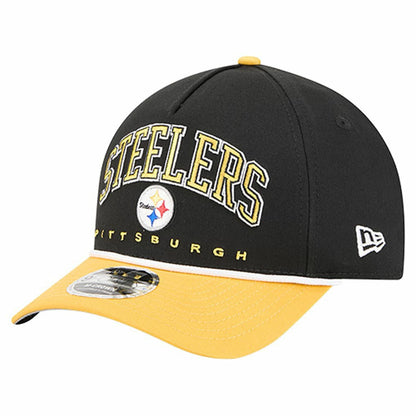 Pittsburgh Steelers New Era Arch COOLERA 9FORTY A-Frame M-Crown Adjustable Hat - Black sale