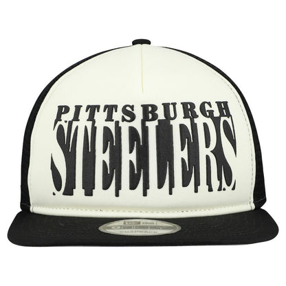 Pittsburgh Steelers New Era Cutout A-Frame 9FIFTY Snapback Hat - Cream/Black outlet