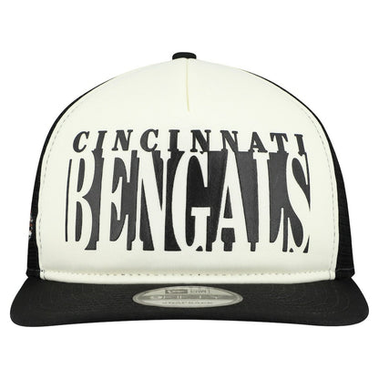 Cincinnati Bengals New Era Throwback Cutout A-Frame 9FIFTY Snapback Hat - Cream/Black cheap