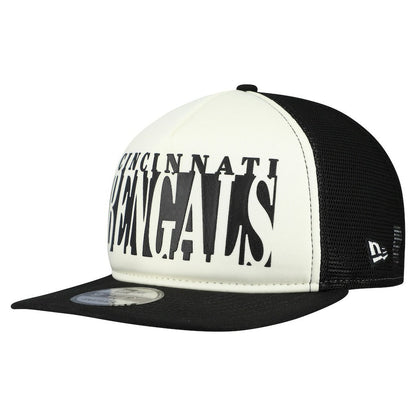 Cincinnati Bengals New Era Throwback Cutout A-Frame 9FIFTY Snapback Hat - Cream/Black cheap
