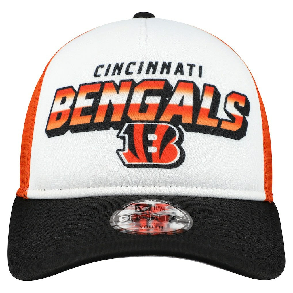 Cincinnati Bengals New Era Youth Streak 9FORTY A-Frame Adjustable Hat - White/Black online
