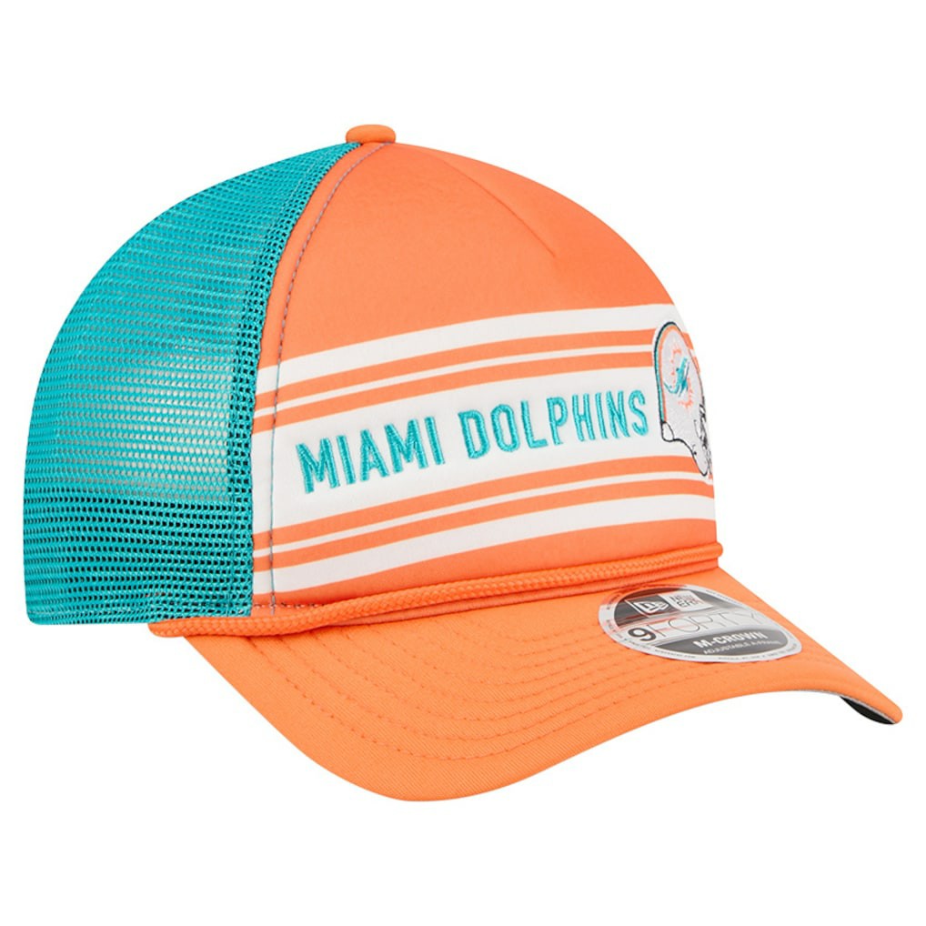 Miami Dolphins New Era Linear A-Frame 9FORTY Adjustable Hat - Orange for sale