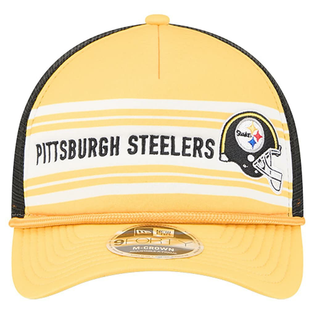 Pittsburgh Steelers New Era Linear A-Frame 9FORTY Adjustable Hat - Gold sale