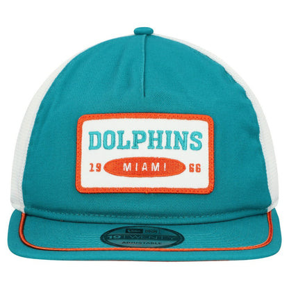 Miami Dolphins New Era Patch 19TWENTY Adjustable Hat - Aqua/White online