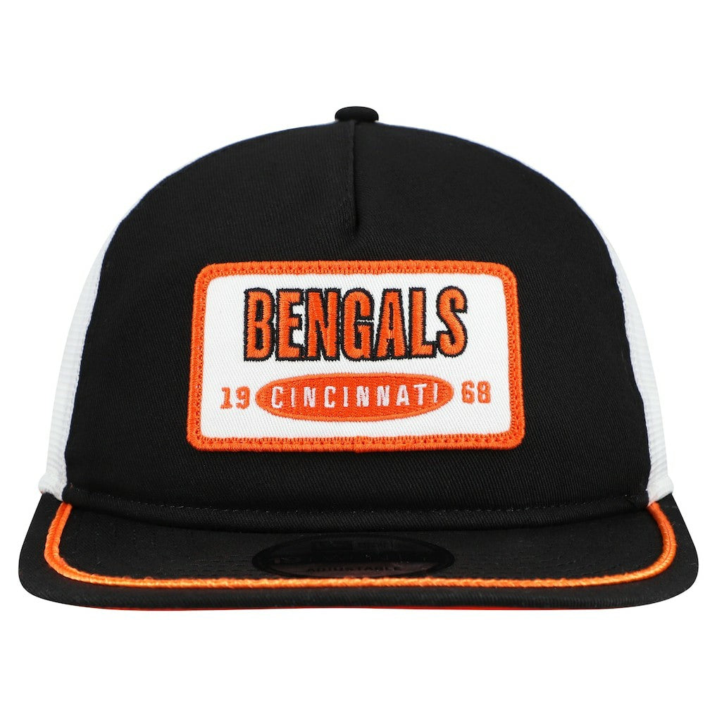 Cincinnati Bengals New Era Patch 19TWENTY Adjustable Hat - Black/White cheap