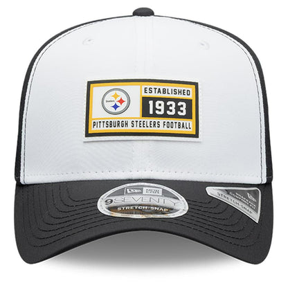 Pittsburgh Steelers New Era Established Patch 9SEVENTY Adjustable Hat - White/Black outlet