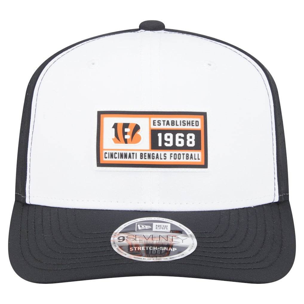 Cincinnati Bengals New Era Established Patch 9SEVENTY Adjustable Hat - White/Black discount