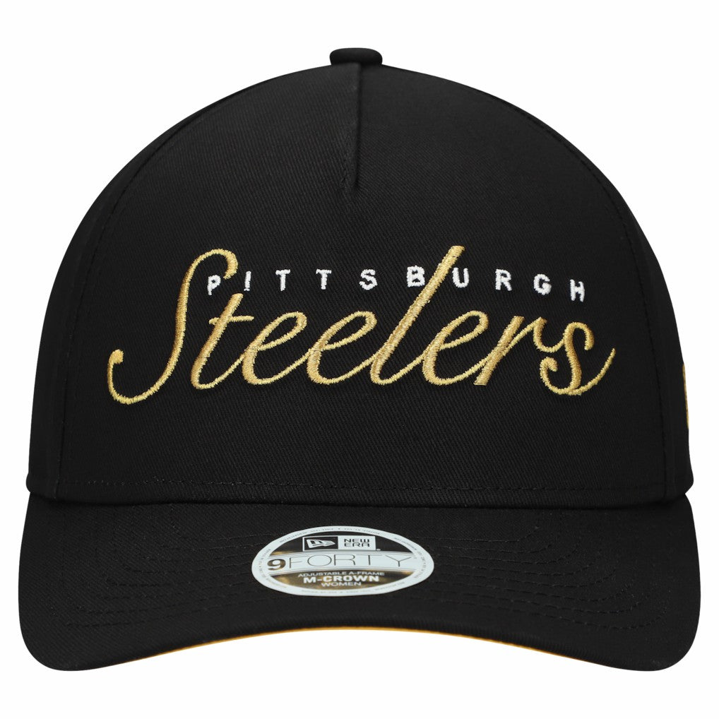 Pittsburgh Steelers New Era Women's Metallic 9FORTY M-Crown A-Frame Adjustable Hat - Black online