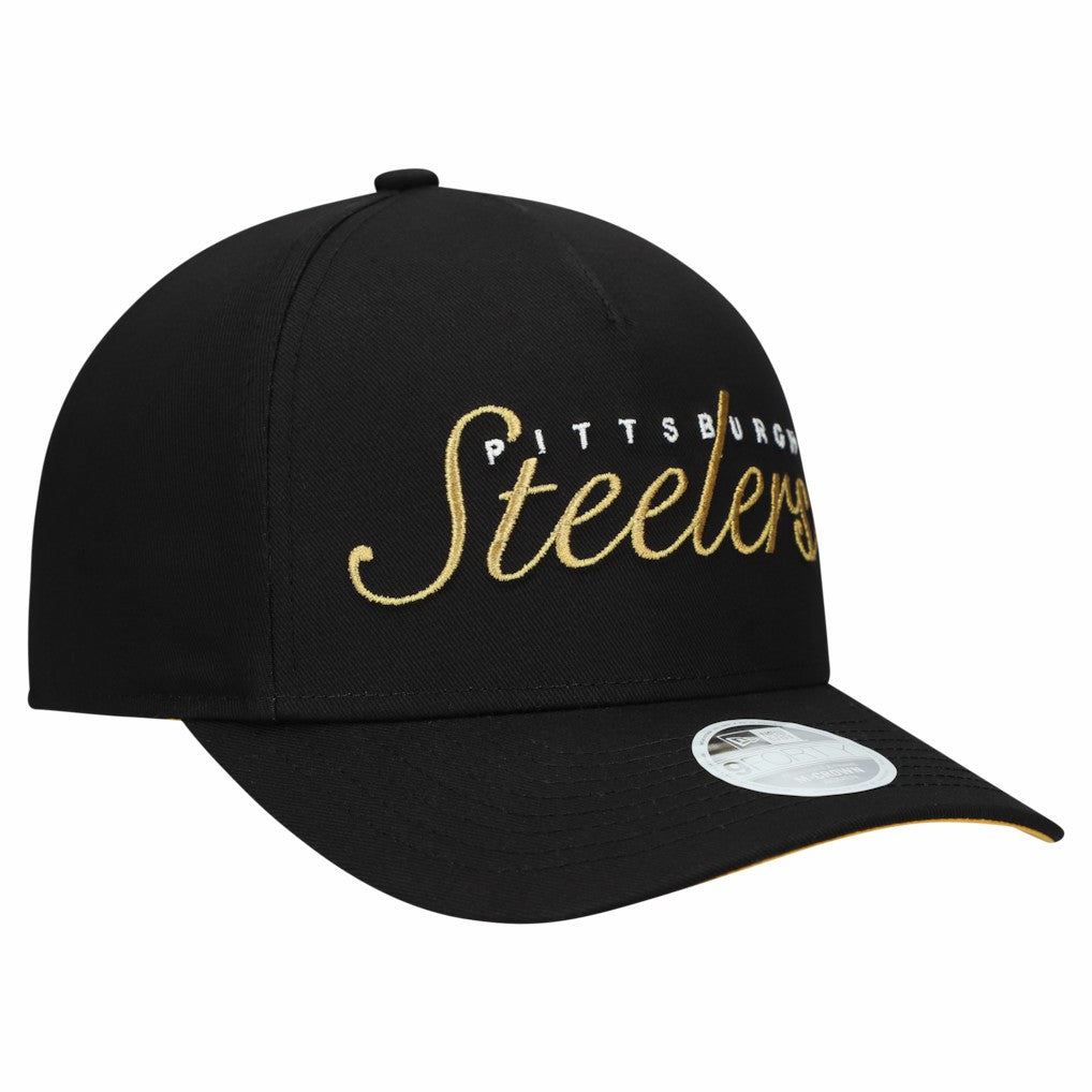 Pittsburgh Steelers New Era Women's Metallic 9FORTY M-Crown A-Frame Adjustable Hat - Black online