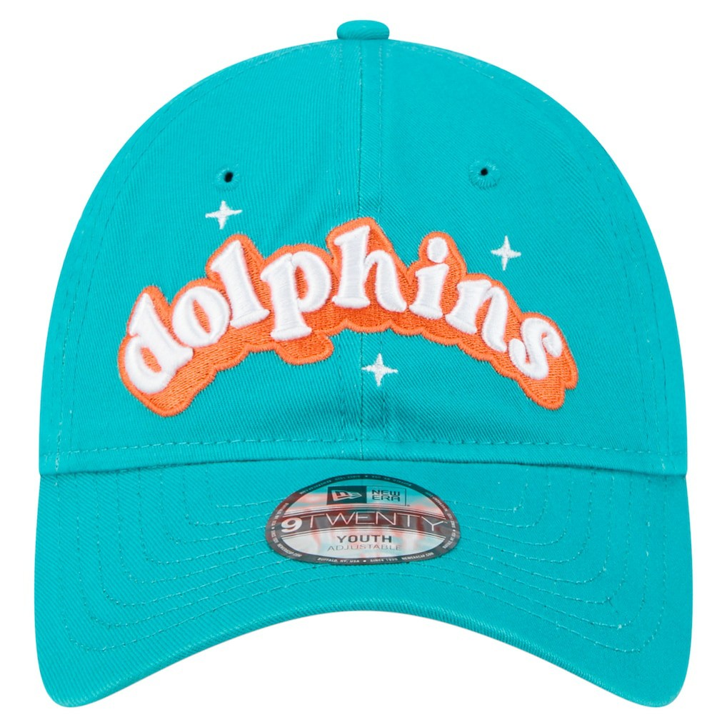 Miami Dolphins New Era Girls Youth Cheer 9TWENTY Adjustable Hat - Aqua online
