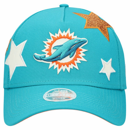 Miami Dolphins New Era Women's Stardom A-Frame 9FORTY Adjustable Hat - Aqua for sale