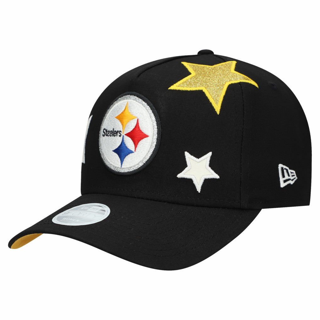 Pittsburgh Steelers New Era Women's Stardom A-Frame 9FORTY Adjustable Hat - Black cheap