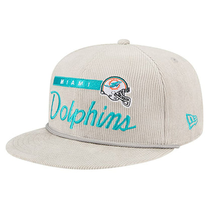 Miami Dolphins New Era Cord Rope Corduroy 9FIFTY Snapback Hat - Gray on sale