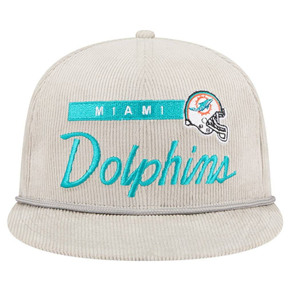 Miami Dolphins New Era Cord Rope Corduroy 9FIFTY Snapback Hat - Gray on sale