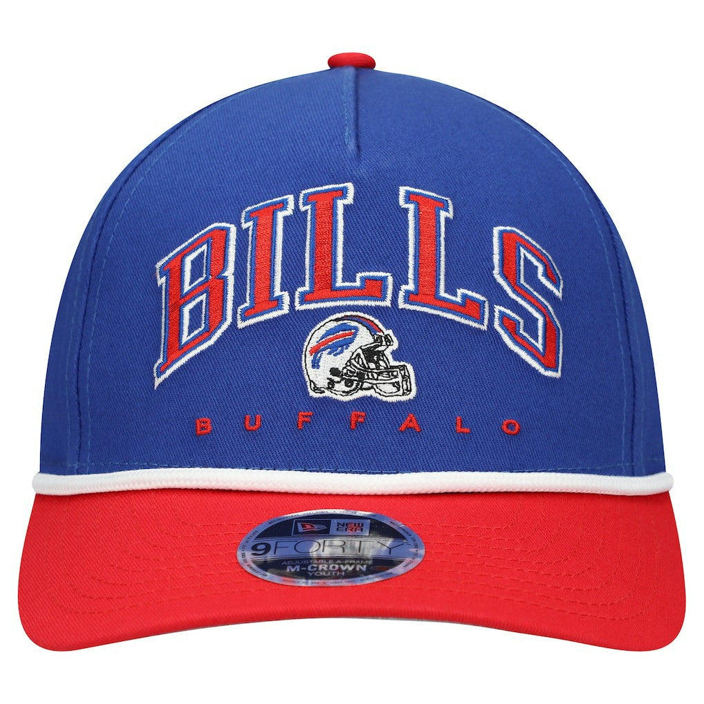Buffalo Bills New Era Youth Arch COOLERA 9FORTY A-Frame Adjustable Hat - Royal/Red cheap