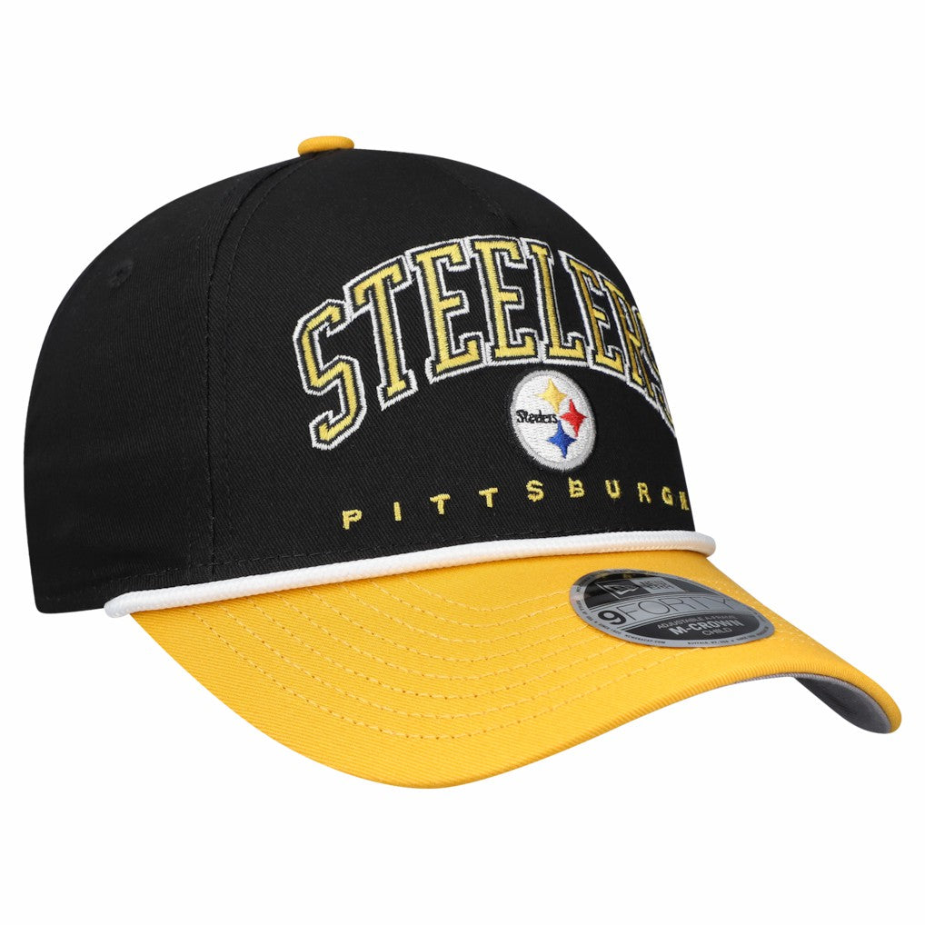 Pittsburgh Steelers New Era Preschool Arch COOLERA 9FORTY A-Frame M-Crown Adjustable Hat - Black/Gold online