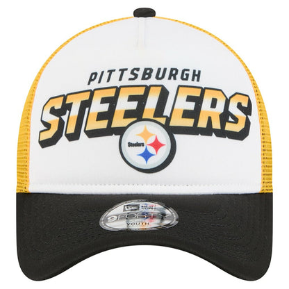 Pittsburgh Steelers New Era Preschool 9FORTY A-Frame Adjustable Hat - White for sale