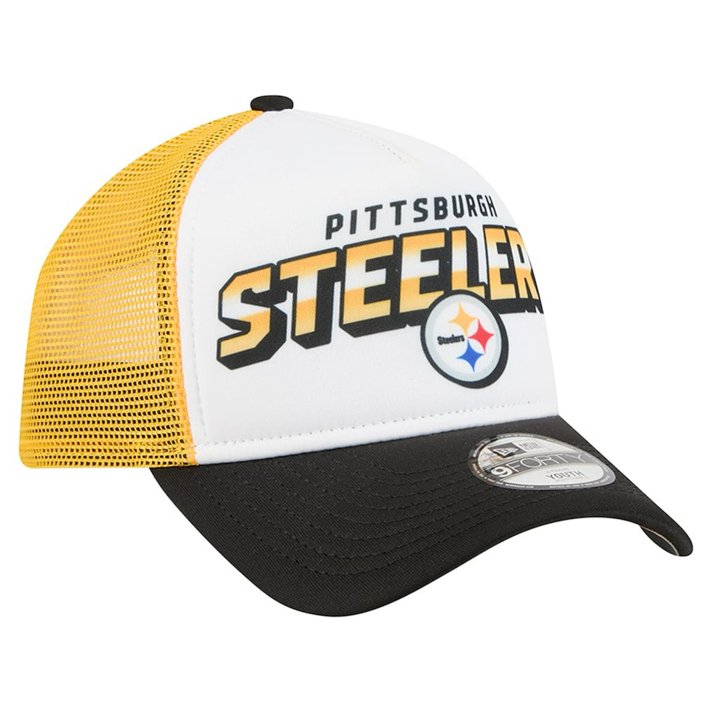 Pittsburgh Steelers New Era Preschool 9FORTY A-Frame Adjustable Hat - White for sale
