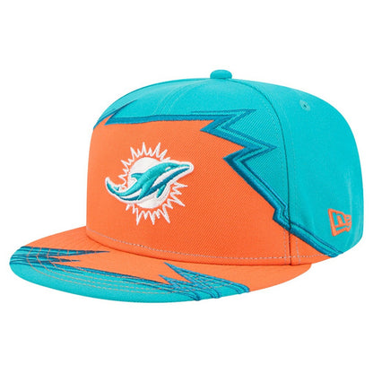 Miami Dolphins New Era Break 59FIFTY Fitted Hat - Aqua/Orange for sale