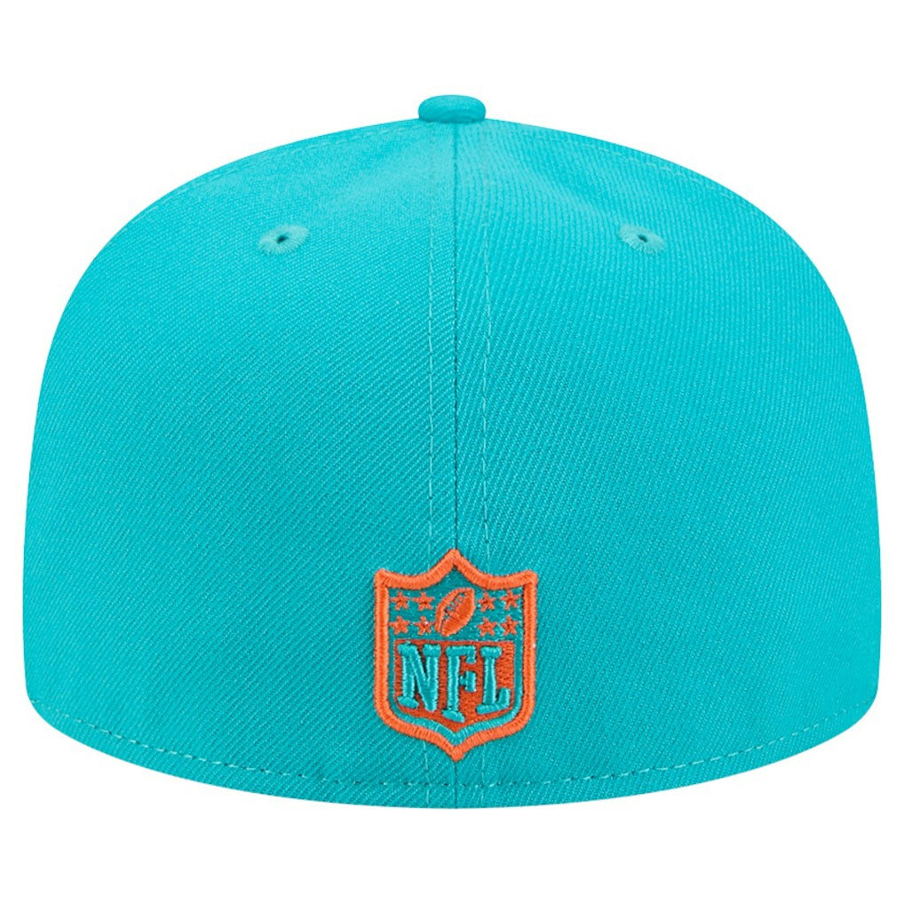 Miami Dolphins New Era Break 59FIFTY Fitted Hat - Aqua/Orange for sale