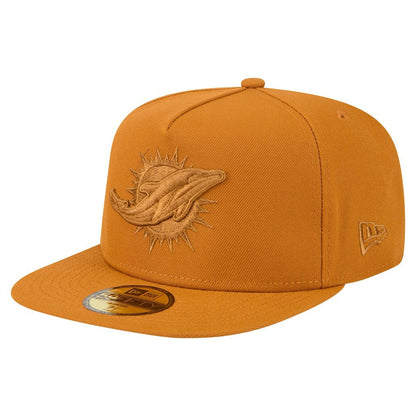 Miami Dolphins New Era Color Pack A-Frame 59FIFTY Fitted Hat - Brown cheap