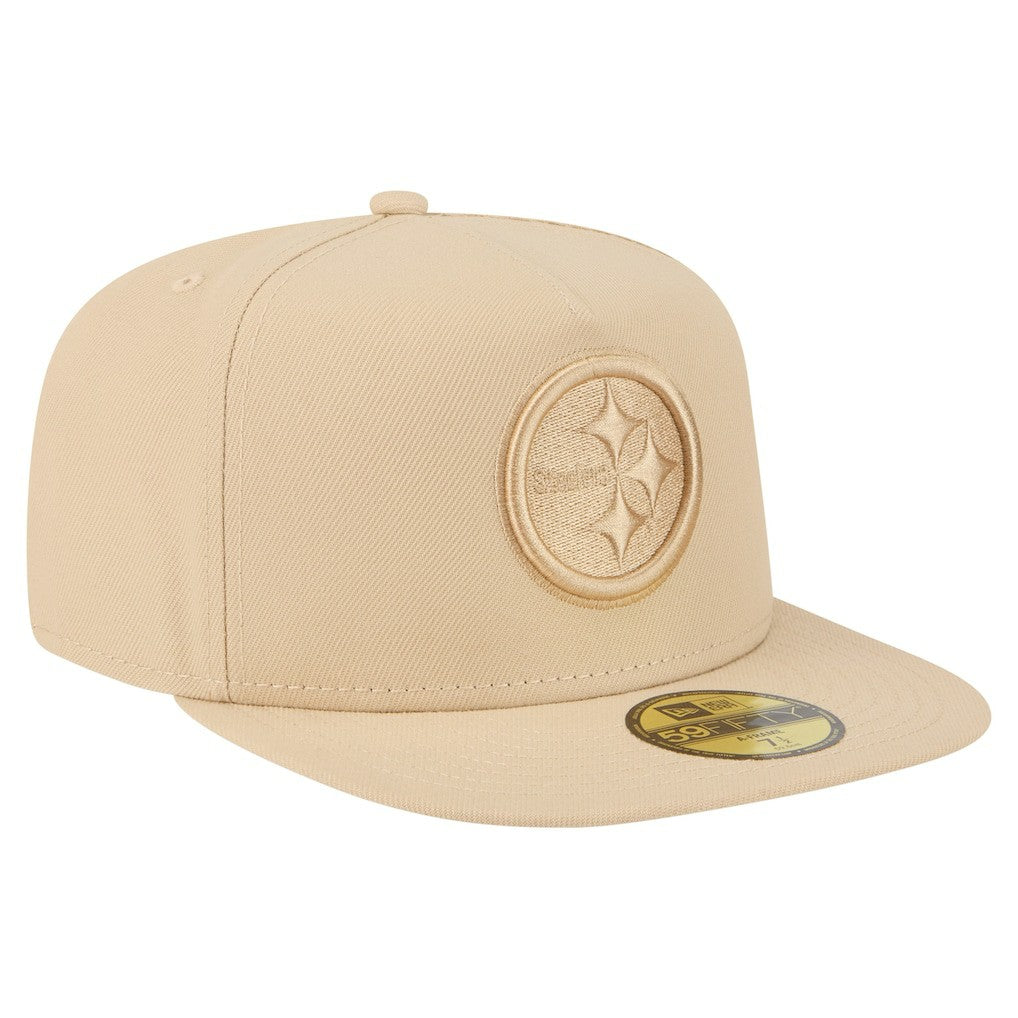 Pittsburgh Steelers New Era Color Pack A-Frame 59FIFTY Fitted Hat - Beige outlet