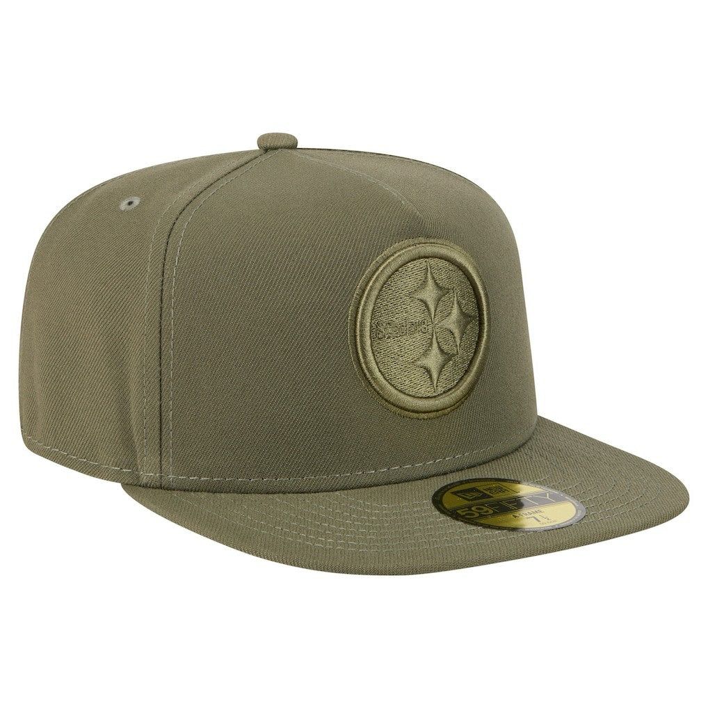Pittsburgh Steelers New Era Color Pack A-Frame 59FIFTY Fitted Hat - Olive cheap