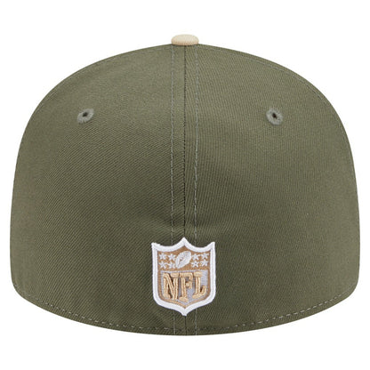 Miami Dolphins New Era Two-Tone Color Pack Split Panel 59FIFTY Fitted Hat - Light Beige/Olive discount
