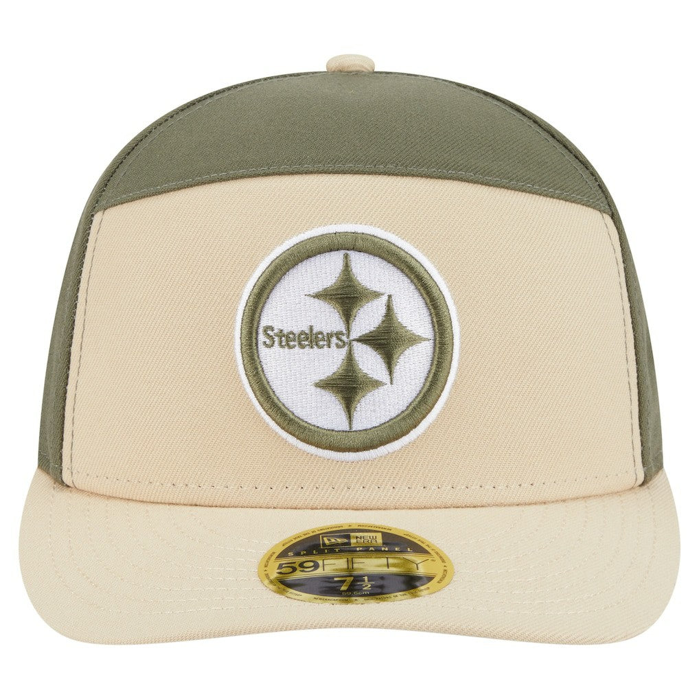 Pittsburgh Steelers New Era Two-Tone Color Pack Split Panel 59FIFTY Fitted Hat - Light Beige/Olive cheap