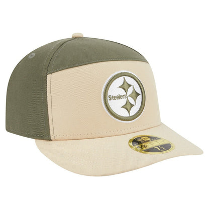 Pittsburgh Steelers New Era Two-Tone Color Pack Split Panel 59FIFTY Fitted Hat - Light Beige/Olive cheap