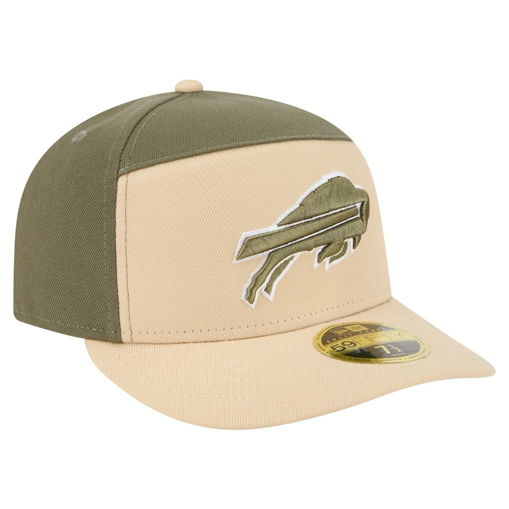 Buffalo Bills New Era Two-Tone Color Pack Split Panel 59FIFTY Fitted Hat - Light Beige/Olive for sale