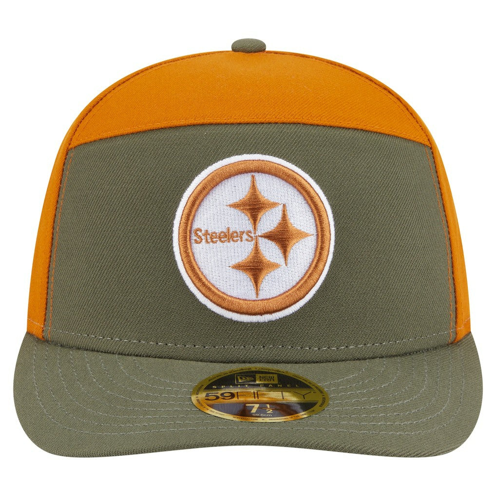 Pittsburgh Steelers New Era Two-Tone Color Pack Split Panel 59FIFTY Fitted Hat - Olive/Brown sale
