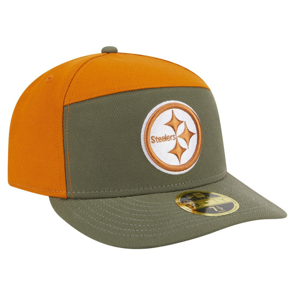 Pittsburgh Steelers New Era Two-Tone Color Pack Split Panel 59FIFTY Fitted Hat - Olive/Brown sale