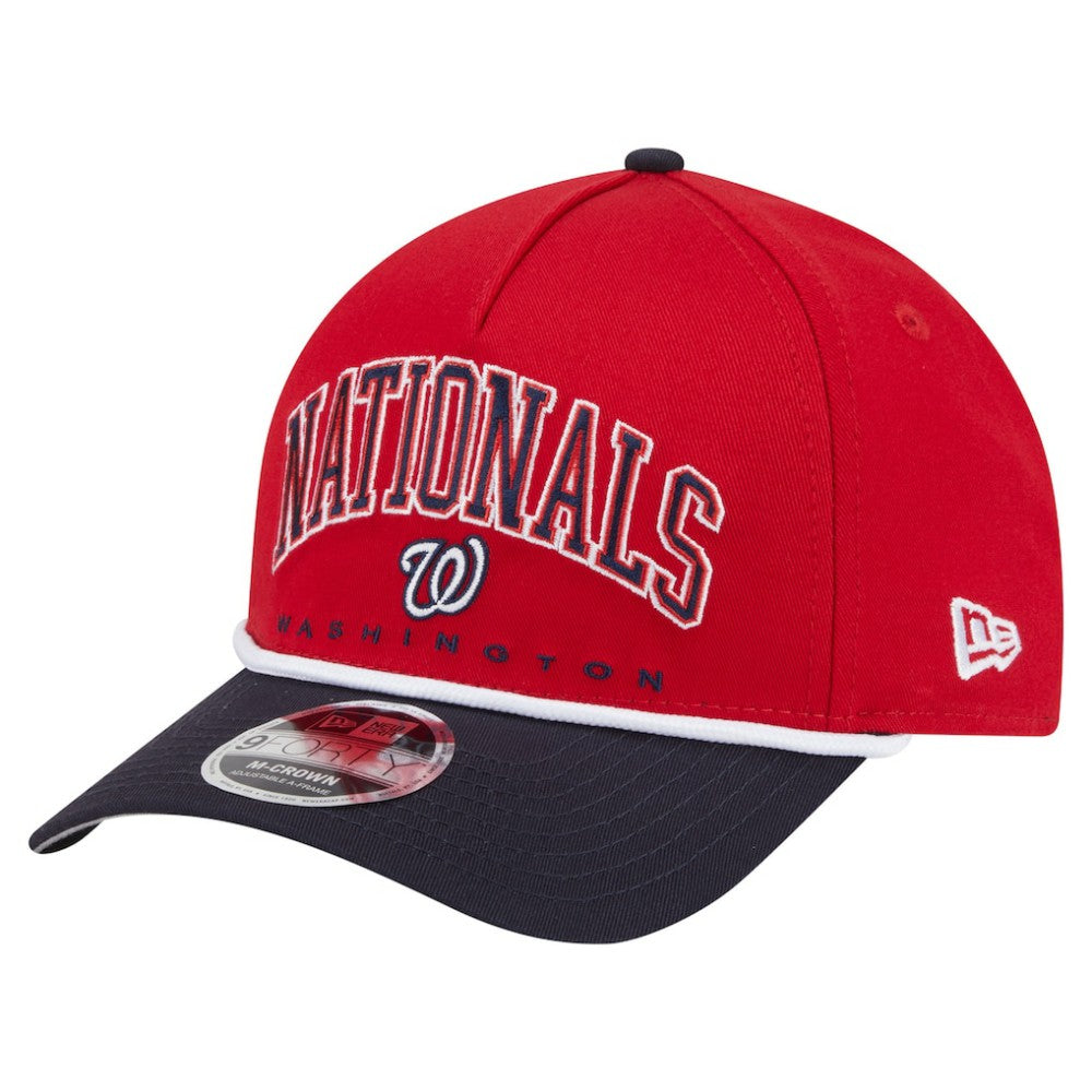 Washington Nationals Arch 9FORTY A-Frame M-Crown Adjustable Hat - Red/Navy | New Era