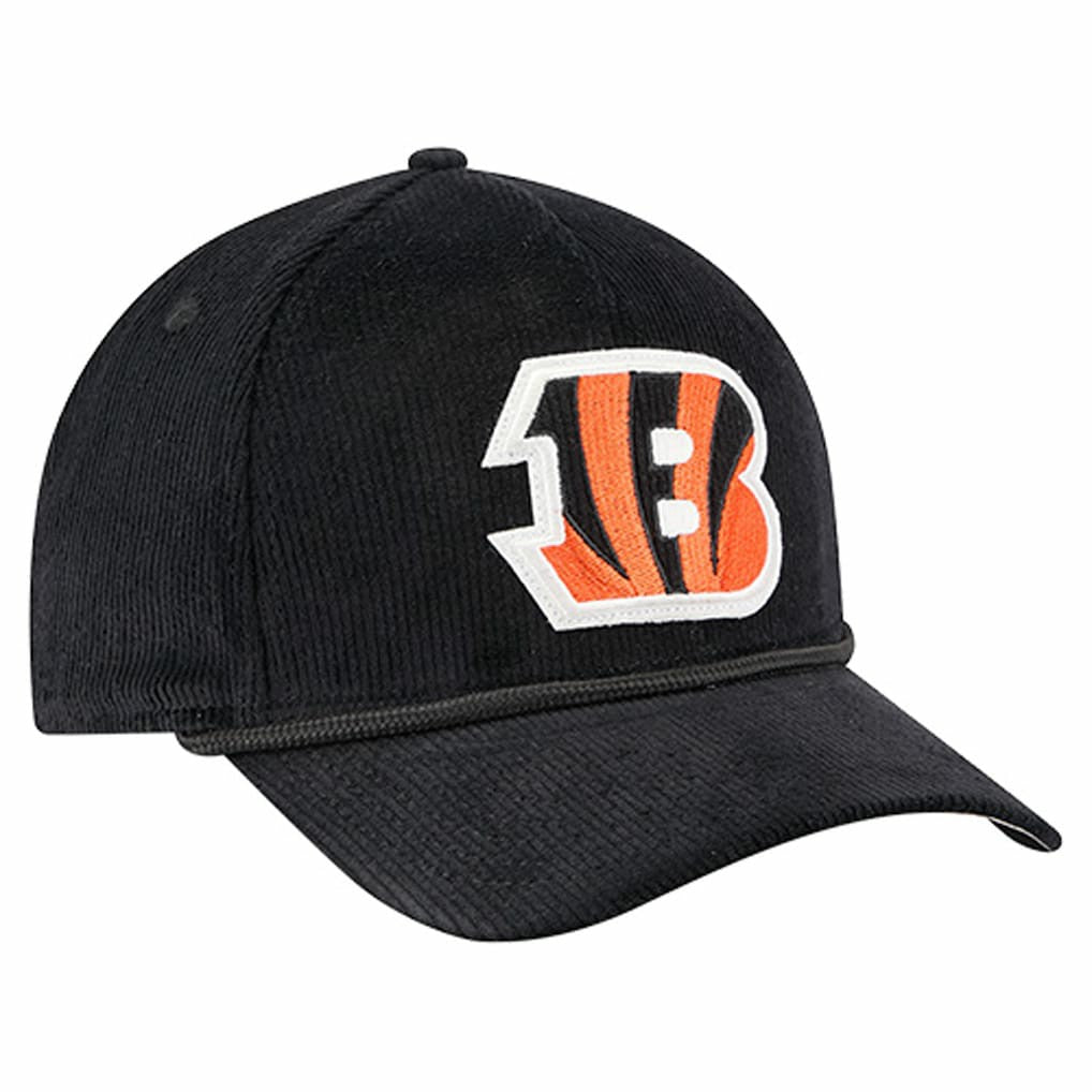 Cincinnati Bengals New Era Cord Corduroy 9FORTY A-Frame Adjustable Hat - Black sale