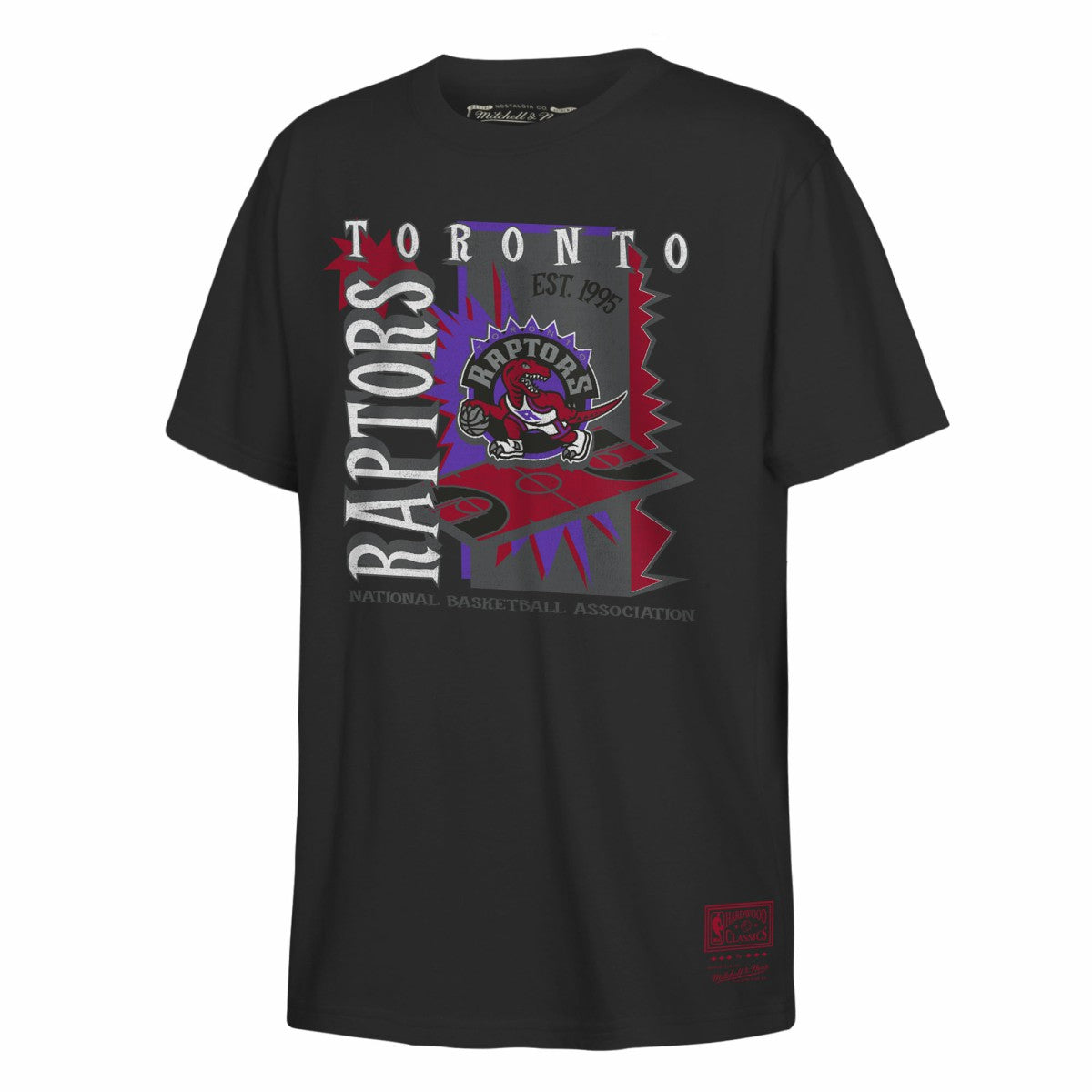 Toronto Raptors Youth Retro '90s Poster T-Shirt - Black | Mitchell & Ness online
