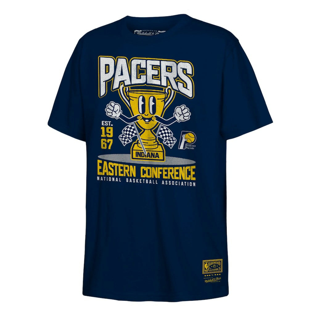 Indiana Pacers Youth Retro Mascot Script T-Shirt - Navy | Mitchell & Ness discount