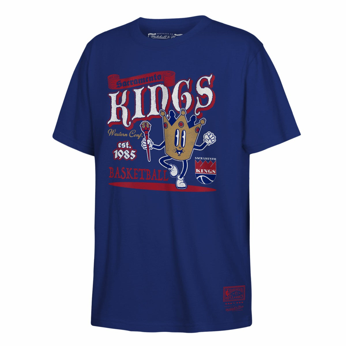 Sacramento Kings Youth Retro Mascot Script T-Shirt - Royal | Mitchell & Ness discount