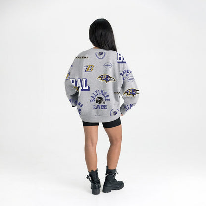 Baltimore Ravens Gameday Couture Women's Always On Repeat Fleece Sweatshirt - Heather Gray discount