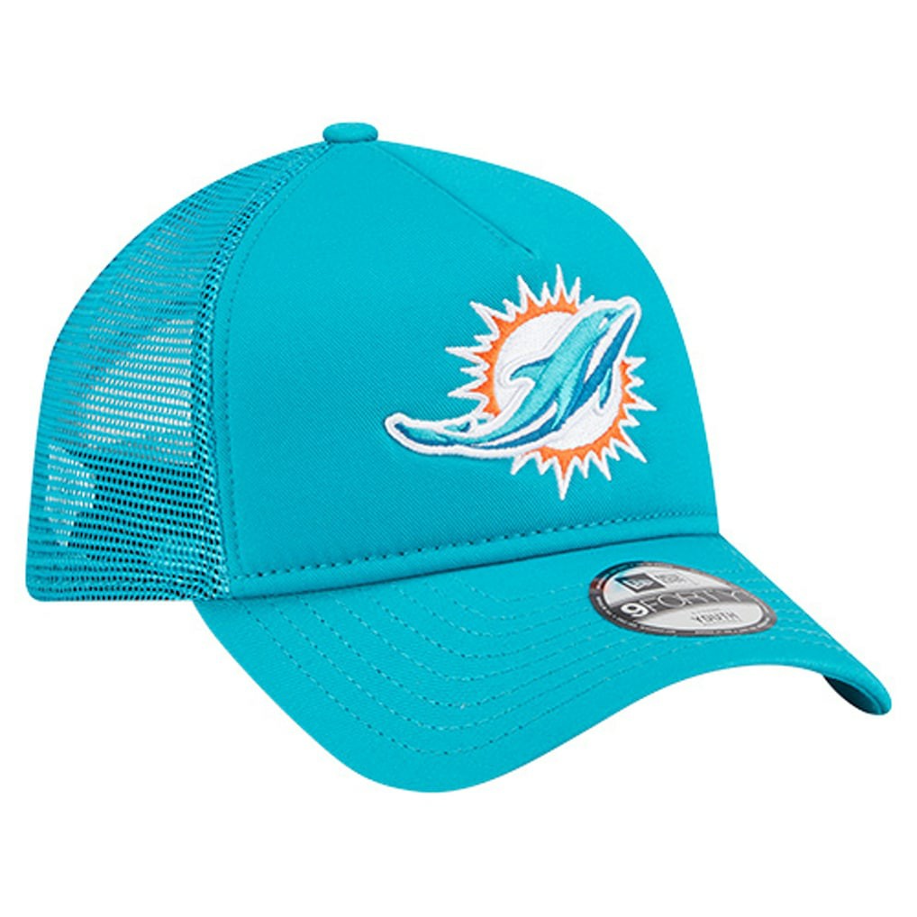 Miami Dolphins New Era Youth Main A-Frame 9FORTY Adjustable Hat - Aqua on sale