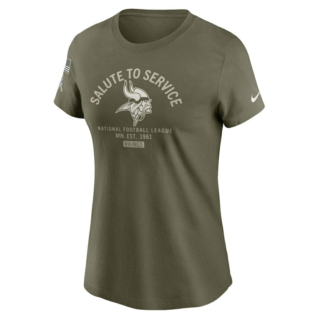 Minnesota Vikings Women's 2025 Salute to Service Sideline T-Shirt - Olive | Nike sale