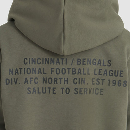 Cincinnati Bengals Women's 2025 Salute to Service Sideline Standard Issue Dri-FIT Hoodie - Olive | Nike for sale