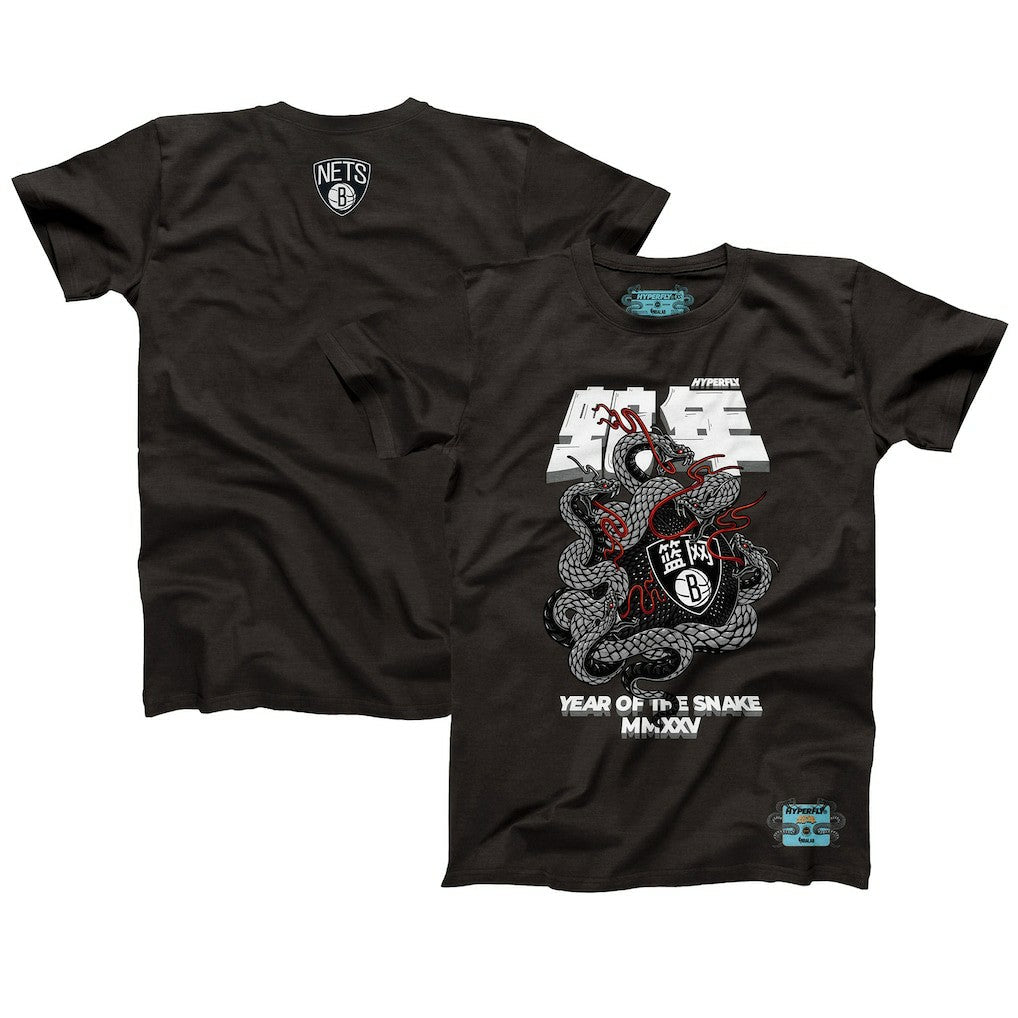 Brooklyn Nets NBALab x Hyperfly Unisex Year of the Snake Lunar New Year Collection T-Shirt - Heather Black outlet