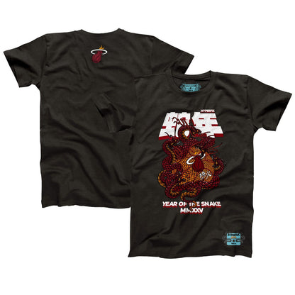 Miami Heat NBALab x Hyperfly Unisex Year of the Snake Lunar New Year Collection T-Shirt - Heather Black on sale