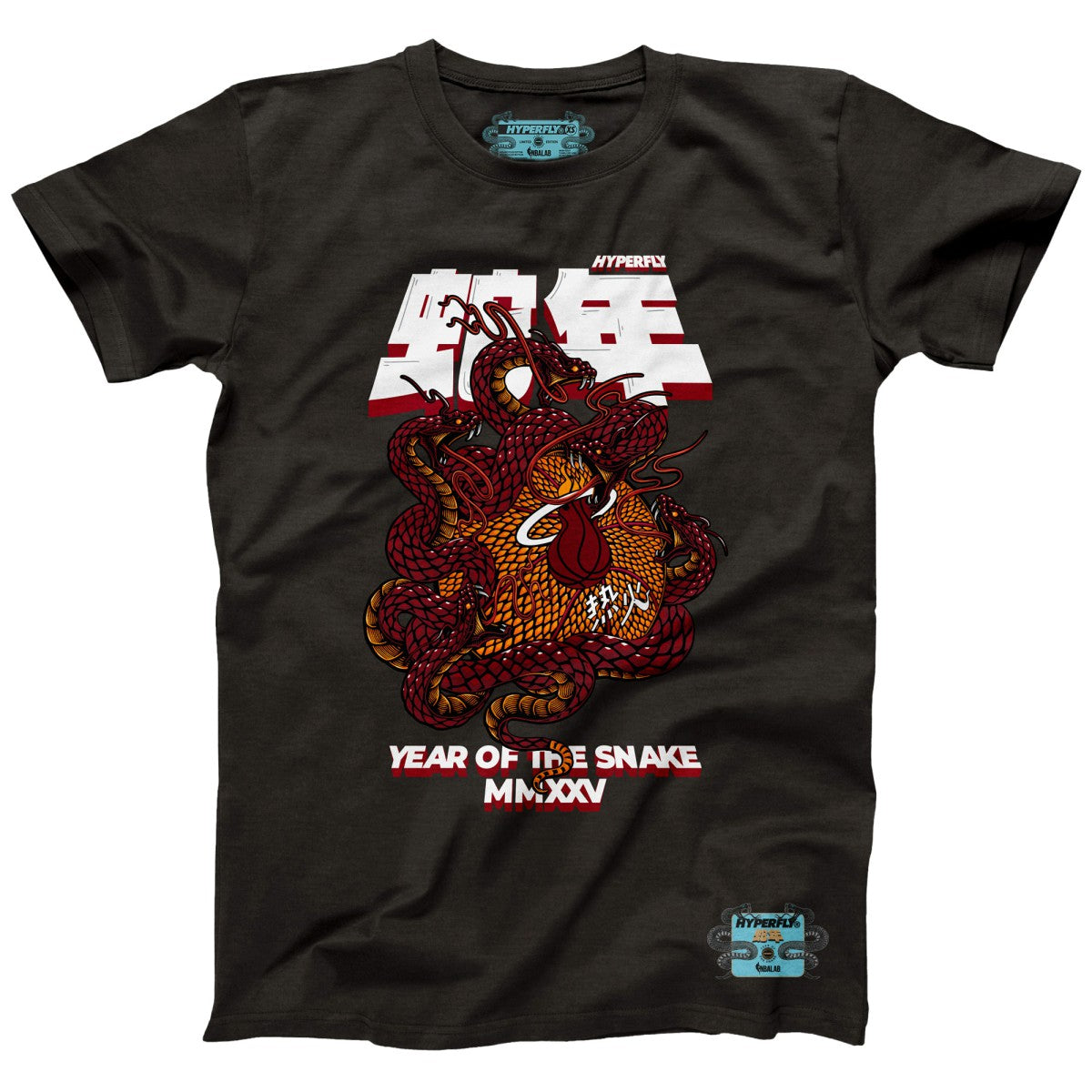 Miami Heat NBALab x Hyperfly Unisex Year of the Snake Lunar New Year Collection T-Shirt - Heather Black on sale