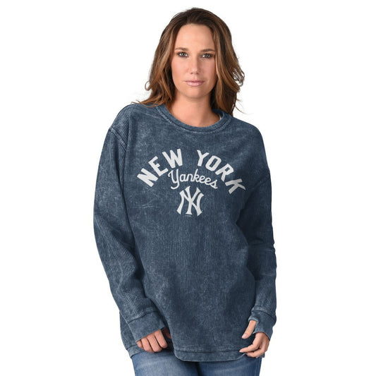 New York Yankees G-III 4Her by Carl Banks Women's Comfy Cord Pullover Sweatshirt - Navy
